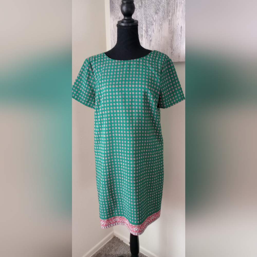 🍒J.Crew Sz 6 Shift lined Dress Green